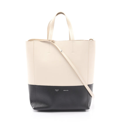 バーティカル スモール カバ 2WAY ハンドバッグ トートバッグ レザー ホワイト ブラック セリーヌ バッグ CELINE