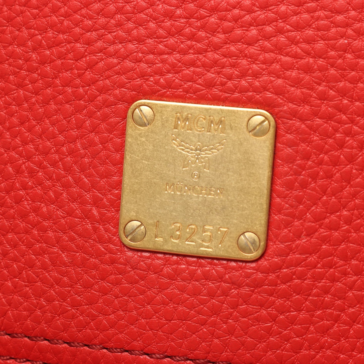2WAY ハンドバッグ レザー レッド エムシーエム バッグ MCM