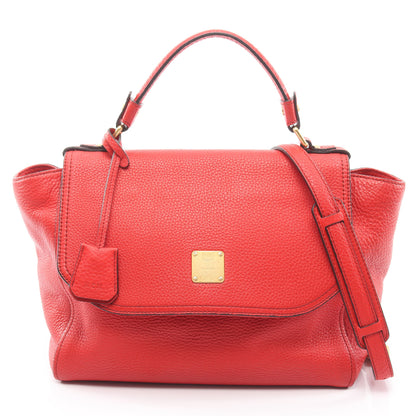 2WAY ハンドバッグ レザー レッド エムシーエム バッグ MCM