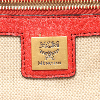 2WAY ハンドバッグ レザー レッド エムシーエム バッグ MCM