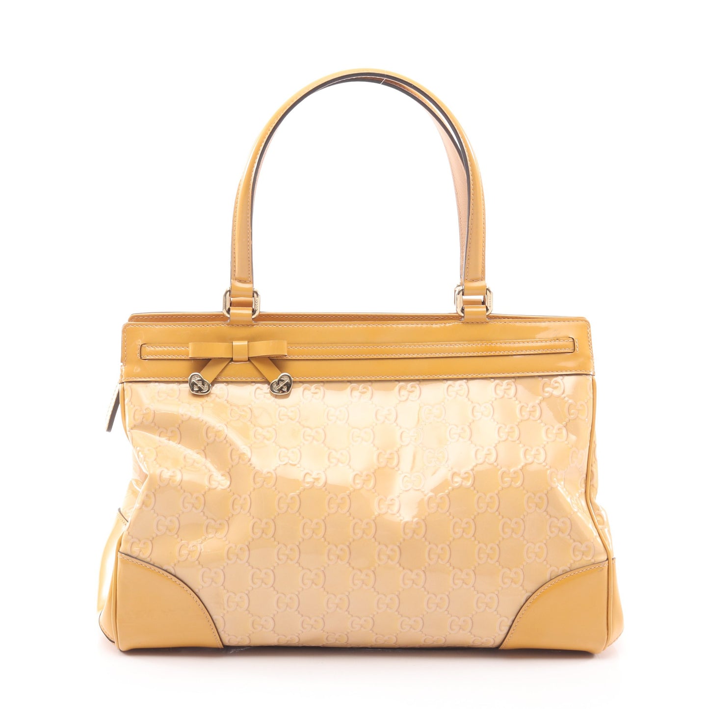 メイフェア GG柄 ハンドバッグ トートバッグ エナメルレザー イエロー グッチ バッグ GUCCI