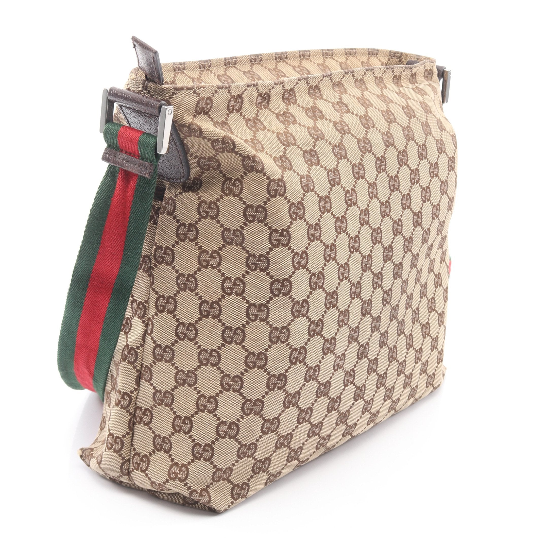 GUCCI ボディバッグ　シェリーライン　GG キャンバス　レザー　ベージュ シェリーライン GGキャンバス ショルダーバッグ キャンバス レザー