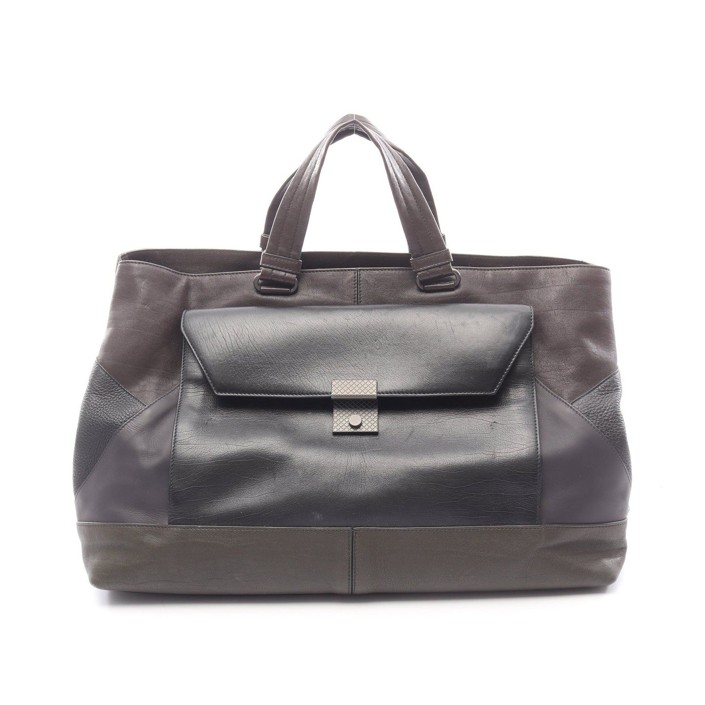 イントレチャート ハンドバッグ トートバッグ レザー ブラック マルチカラー ボッテガヴェネタ バッグ BOTTEGA VENETA