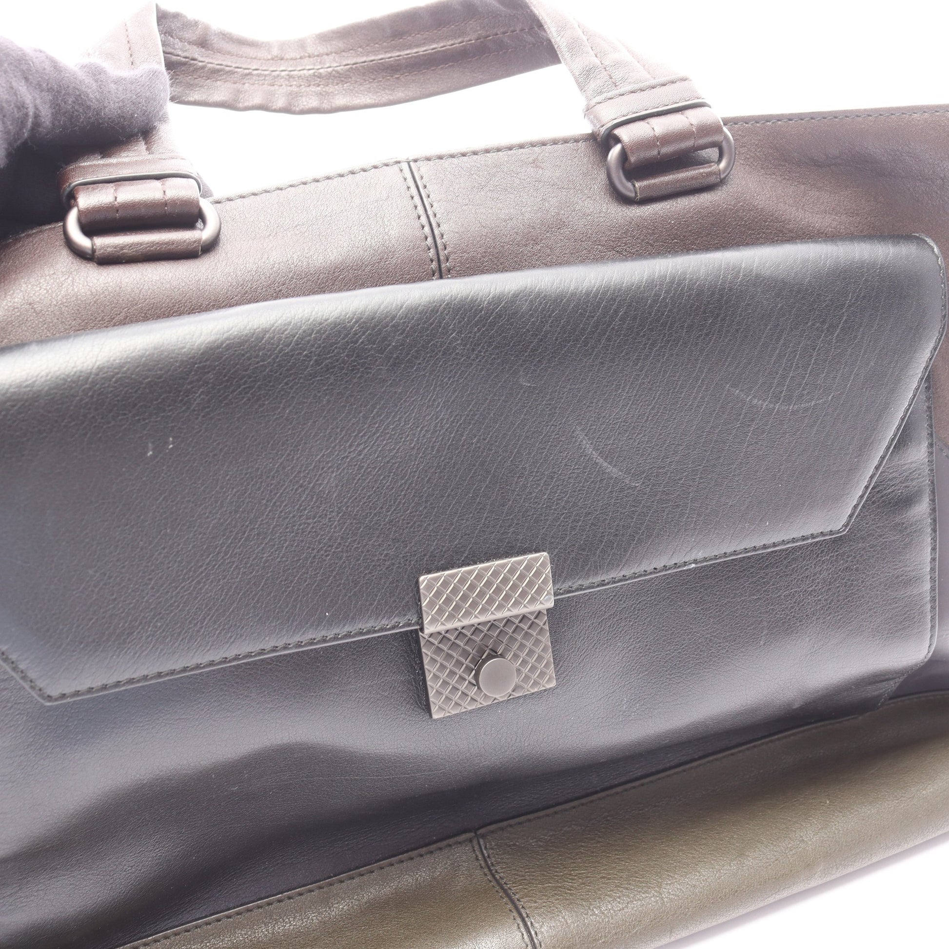 イントレチャート ハンドバッグ トートバッグ レザー ブラック マルチカラー ボッテガヴェネタ バッグ BOTTEGA VENETA