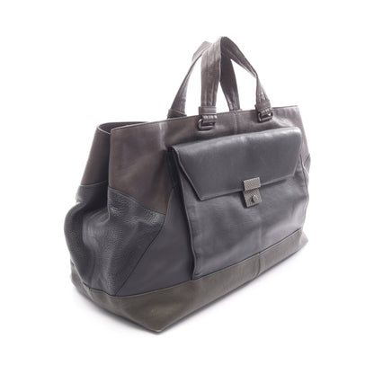 イントレチャート ハンドバッグ トートバッグ レザー ブラック マルチカラー ボッテガヴェネタ バッグ BOTTEGA VENETA