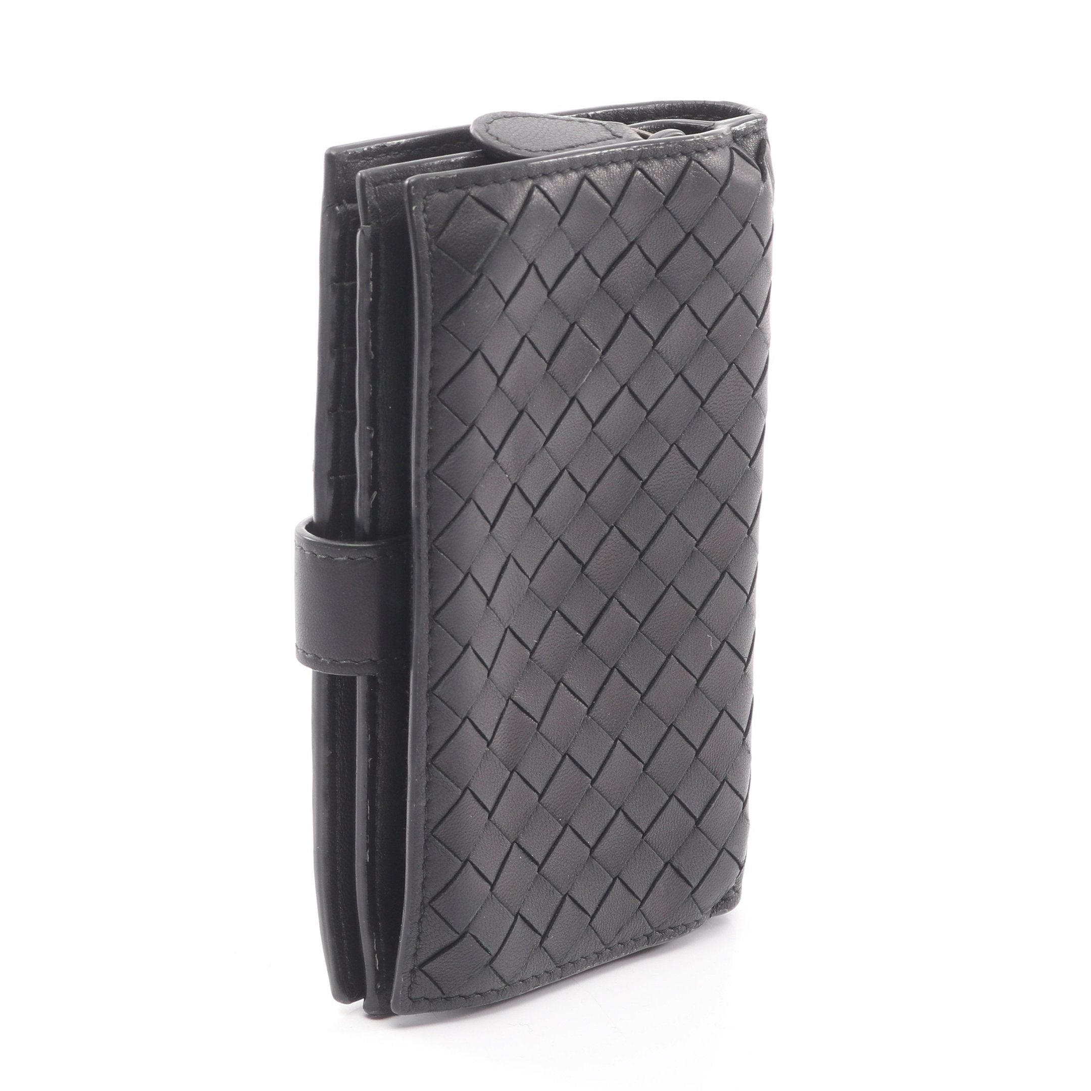 定番正規店 BOTTEGA VENETA 二つ折り財布 ブラック 【公式通販】