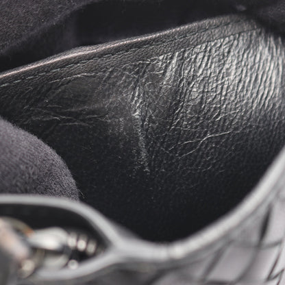 イントレチャート 二つ折り財布 レザー ブラック ボッテガヴェネタ 財布・小物 BOTTEGA VENETA