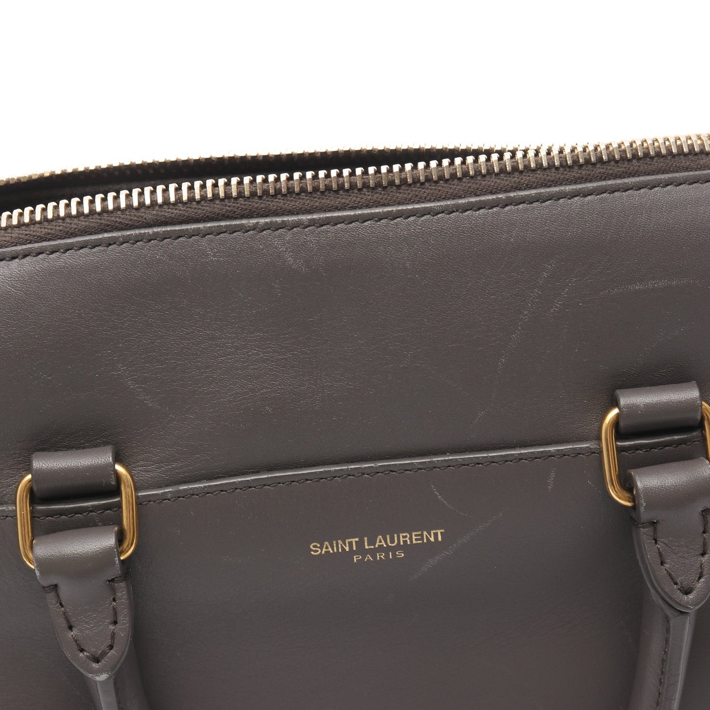 ベイビーダッフル 2WAY ハンドバッグ レザー グレー サンローランパリ バッグ SAINT LAURENT PARIS