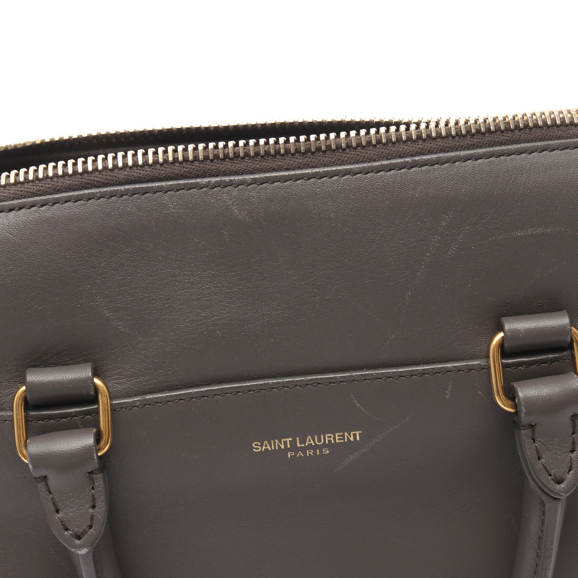 ベイビーダッフル 2WAY ハンドバッグ レザー グレー サンローランパリ バッグ SAINT LAURENT PARIS