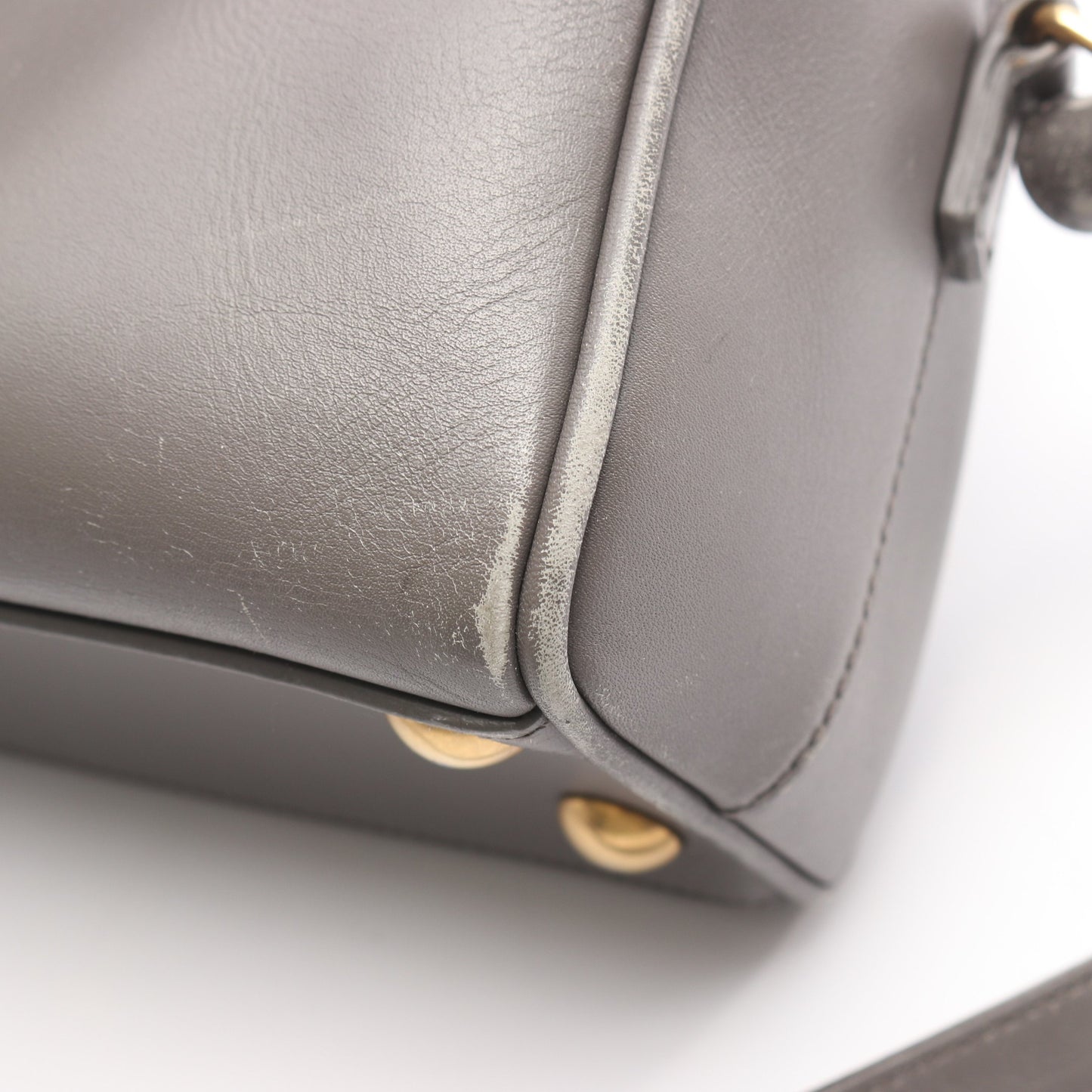 ベイビーダッフル 2WAY ハンドバッグ レザー グレー サンローランパリ バッグ SAINT LAURENT PARIS