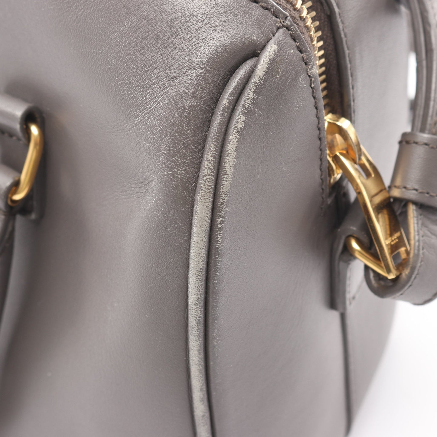 ベイビーダッフル 2WAY ハンドバッグ レザー グレー サンローランパリ バッグ SAINT LAURENT PARIS