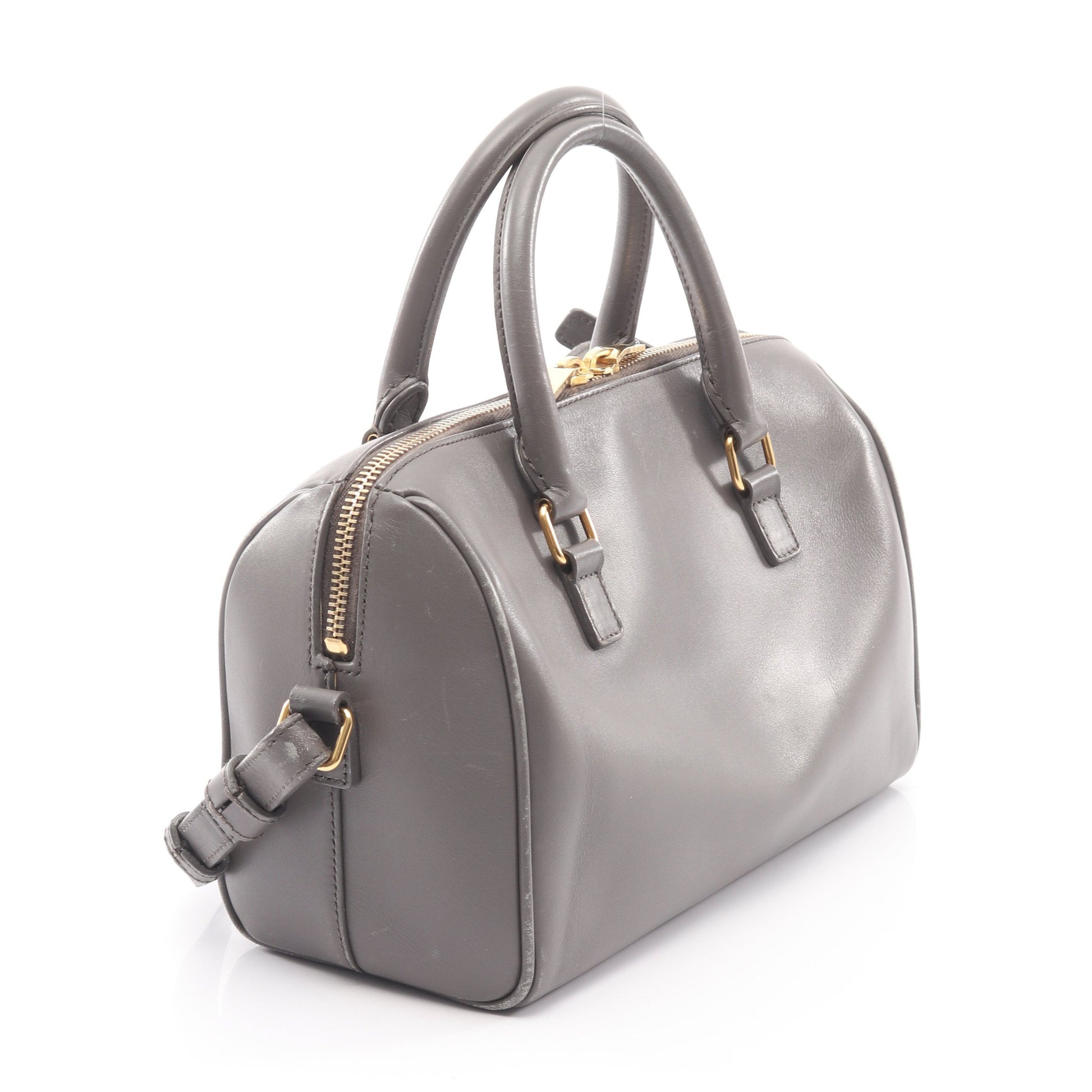 ベイビーダッフル 2WAY ハンドバッグ レザー グレー サンローランパリ バッグ SAINT LAURENT PARIS