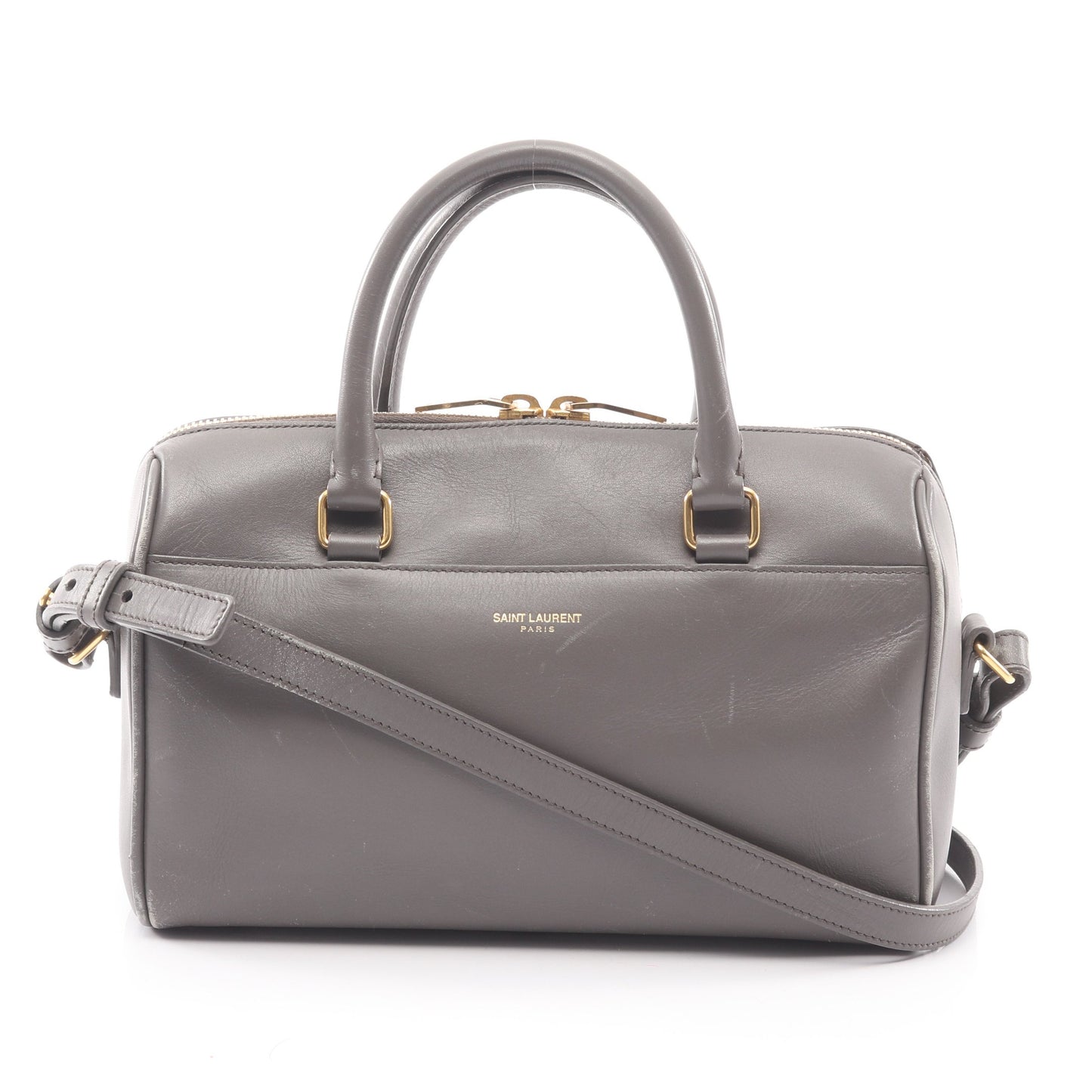 ベイビーダッフル 2WAY ハンドバッグ レザー グレー サンローランパリ バッグ SAINT LAURENT PARIS