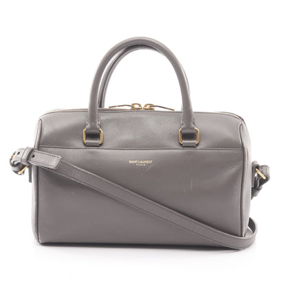 ベイビーダッフル 2WAY ハンドバッグ レザー グレー サンローランパリ バッグ SAINT LAURENT PARIS