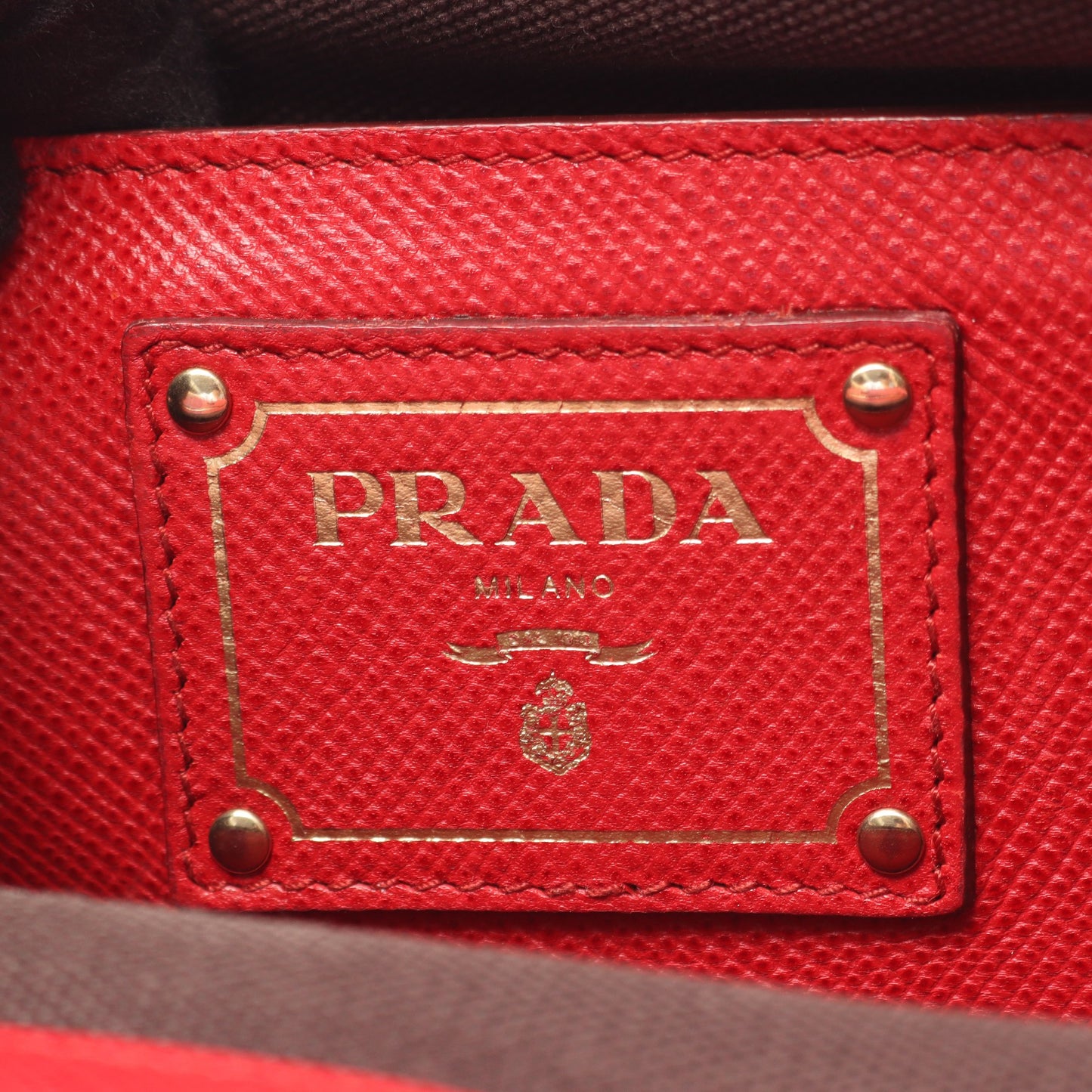 CANAPA+SAFFIANO 2WAY ハンドバッグ キャンバス サフィアーノレザー ブラック レッド プラダ バッグ PRADA
