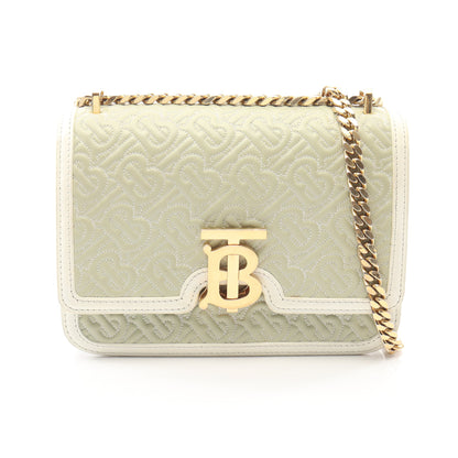 TB キルティングモノグラム チェーンショルダーバッグ レザー ライトグリーン ホワイト バーバリー バッグ BURBERRY