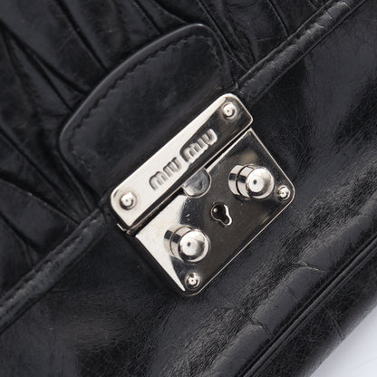 マテラッセ ショルダーバッグ レザー ブラック ミュウミュウ バッグ miu miu