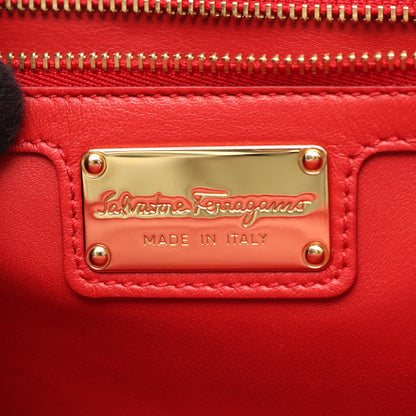 ヴァラリボン チェーンショルダーバッグ レザー レッド サルヴァトーレフェラガモ バッグ Salvatore Ferragamo