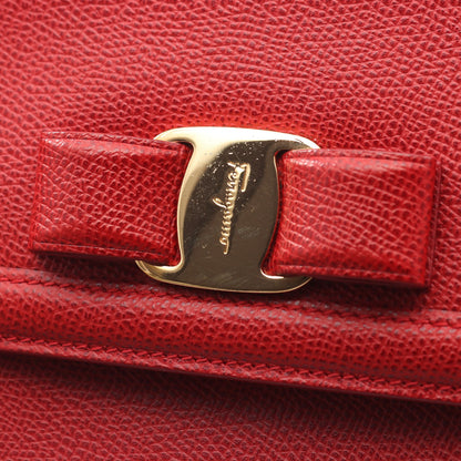 ヴァラリボン チェーンショルダーバッグ レザー レッド サルヴァトーレフェラガモ バッグ Salvatore Ferragamo