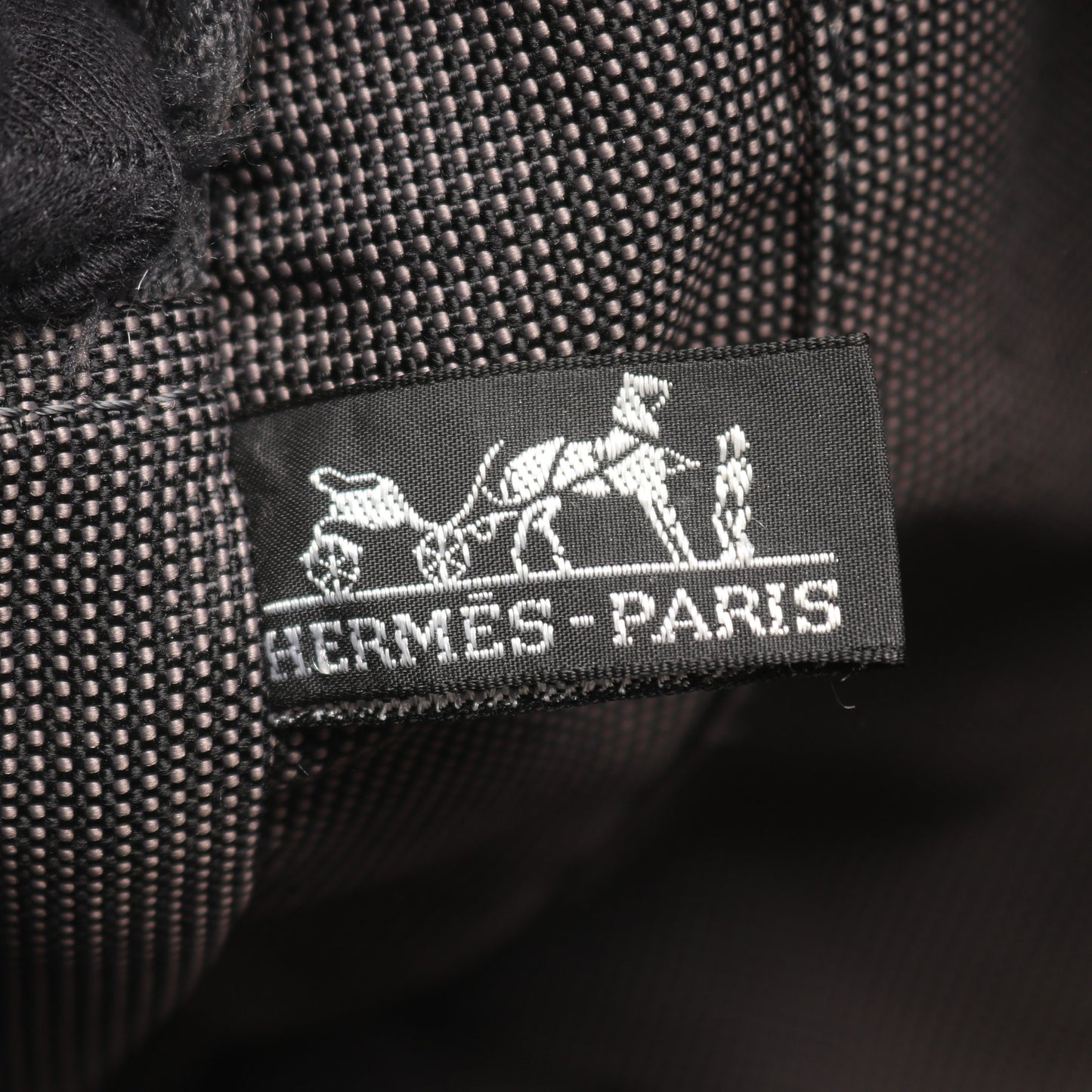 エールラインMM ハンドバッグ トートバッグ ナイロンキャンバス グレー シルバー金具 エルメス バッグ HERMES
