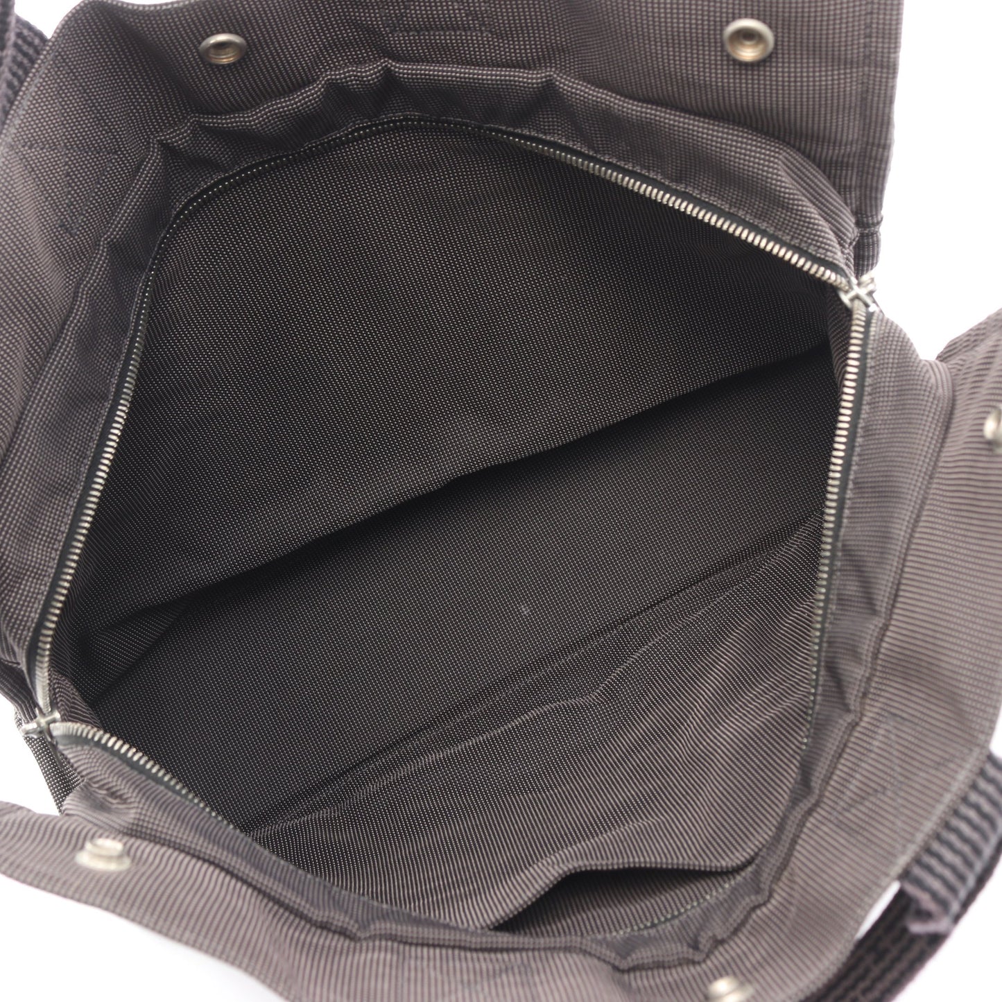 エールラインMM ハンドバッグ トートバッグ ナイロンキャンバス グレー シルバー金具 エルメス バッグ HERMES