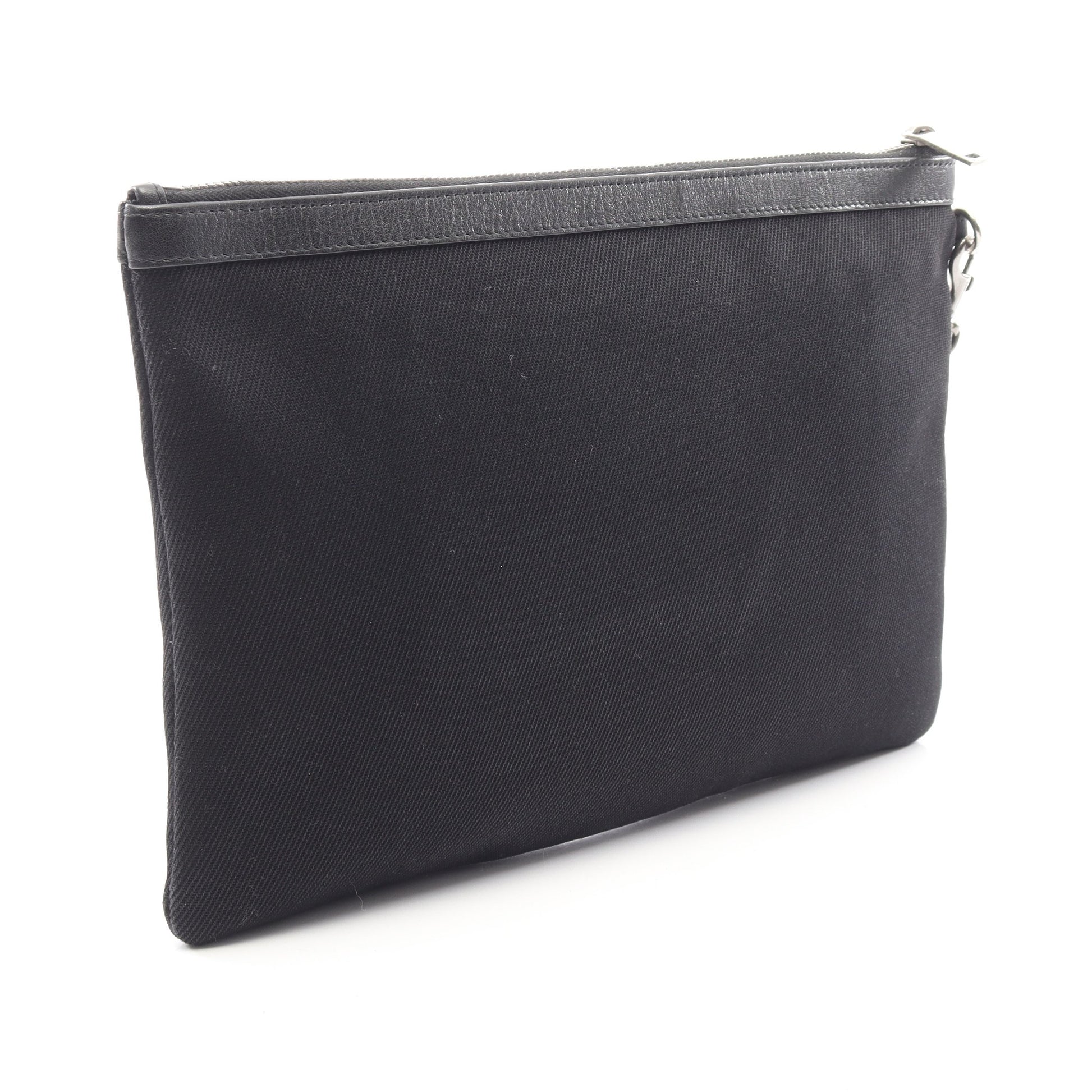 RIVE GAUCHE クラッチバッグ キャンバス レザー ブラック サンローランパリ バッグ SAINT LAURENT PARIS