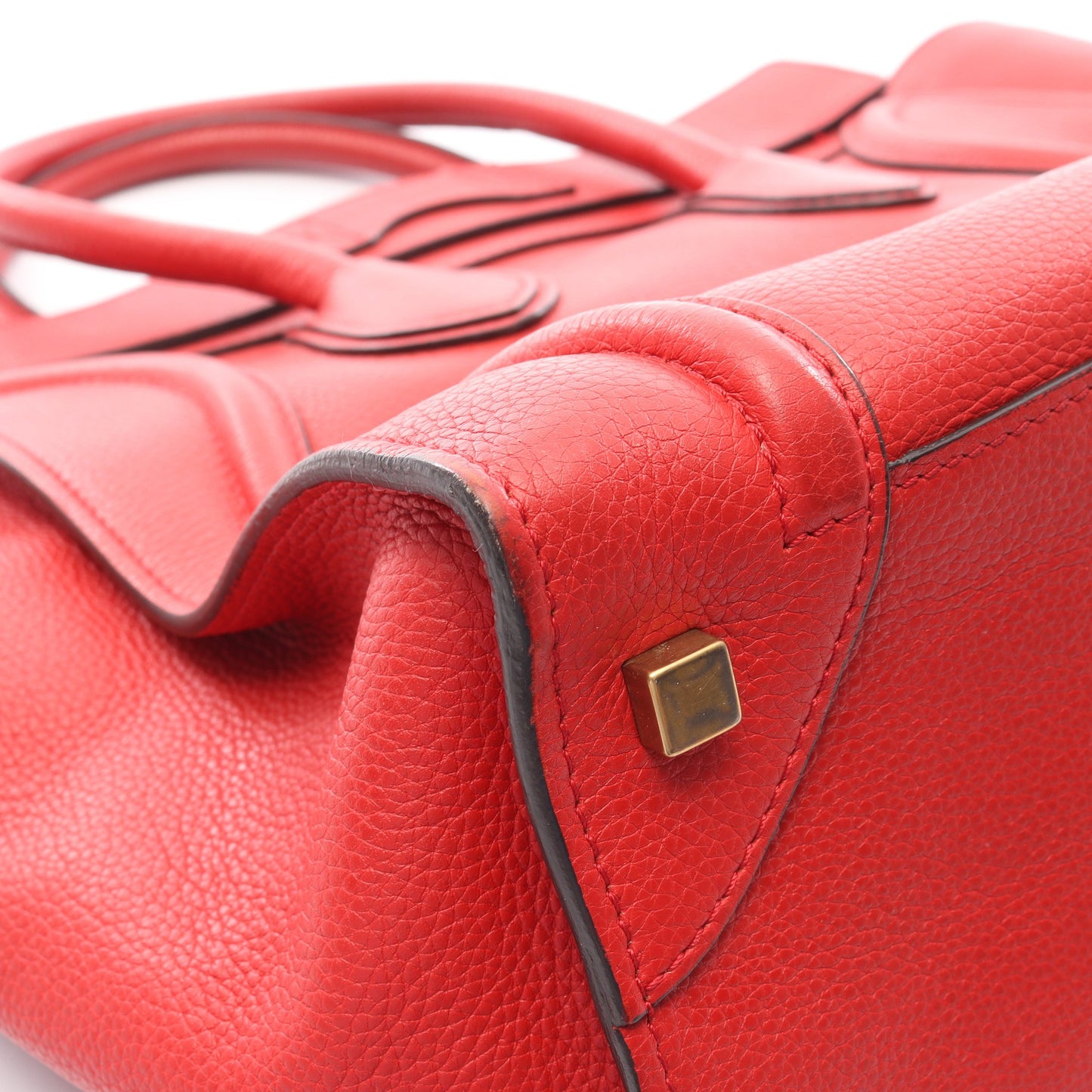 ラゲージ ミニショッパー ハンドバッグ レザー レッド セリーヌ バッグ CELINE
