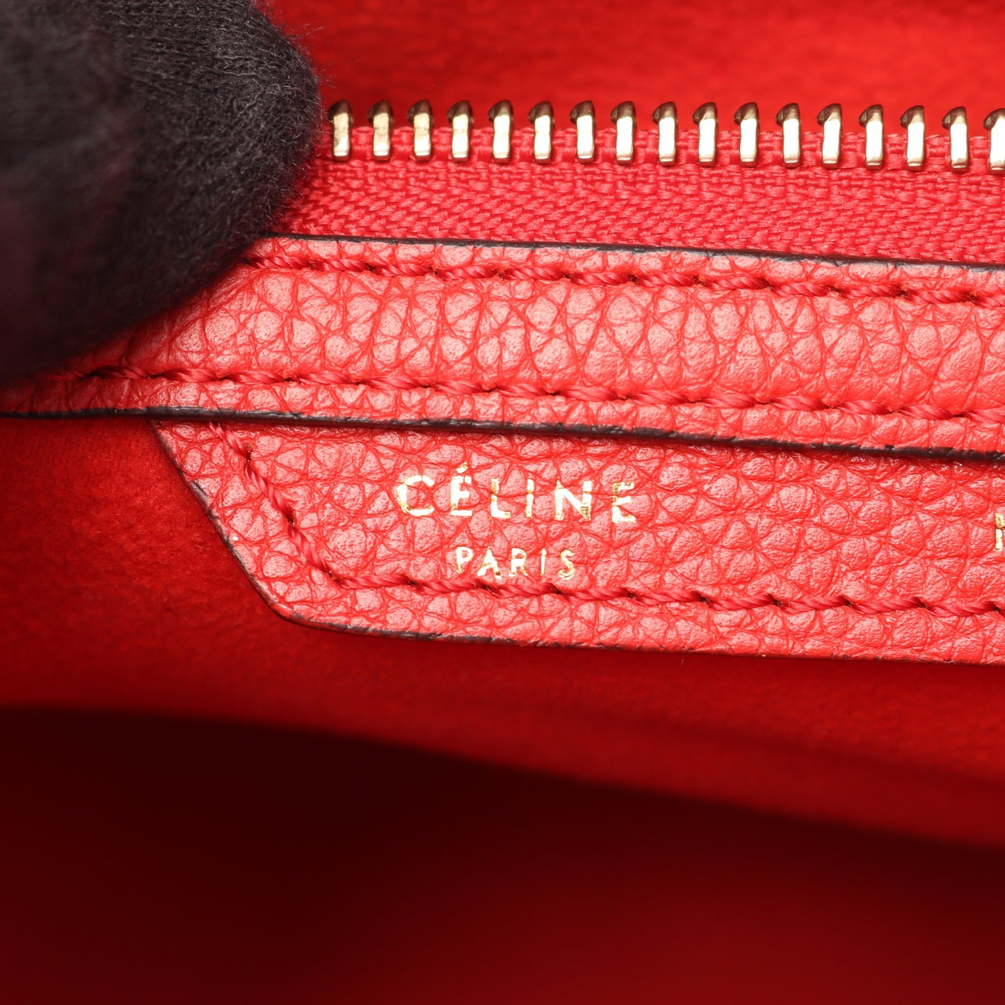 ラゲージ ミニショッパー ハンドバッグ レザー レッド セリーヌ バッグ CELINE