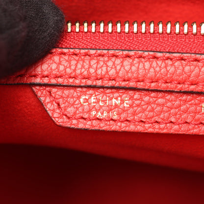 ラゲージ ミニショッパー ハンドバッグ レザー レッド セリーヌ バッグ CELINE