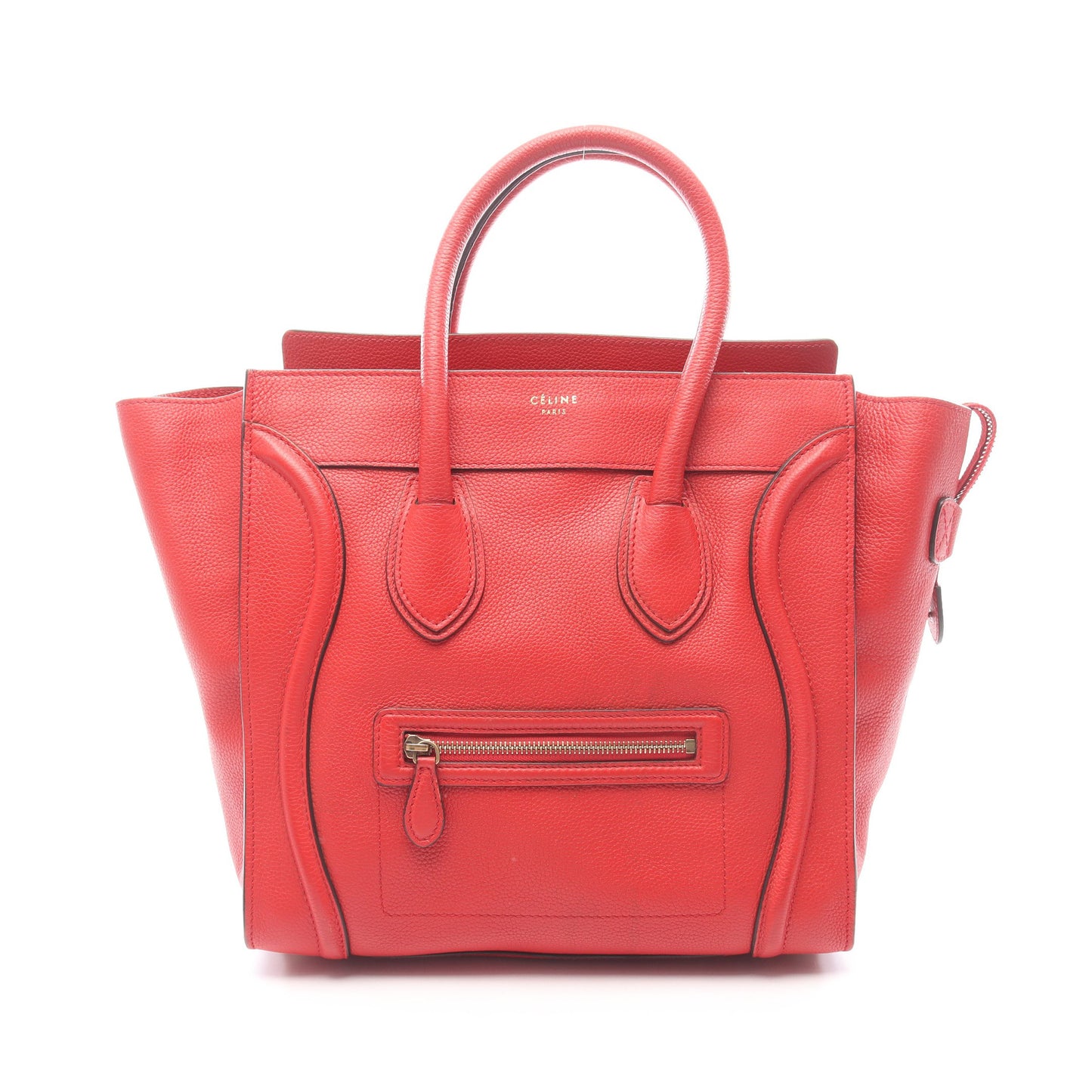 ラゲージ ミニショッパー ハンドバッグ レザー レッド セリーヌ バッグ CELINE
