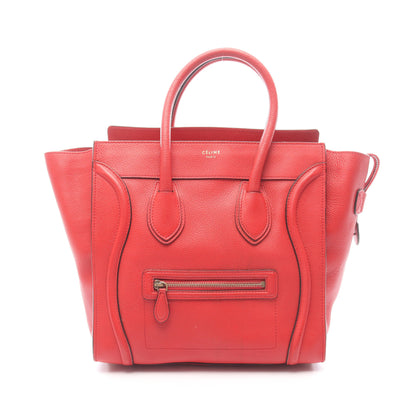 ラゲージ ミニショッパー ハンドバッグ レザー レッド セリーヌ バッグ CELINE