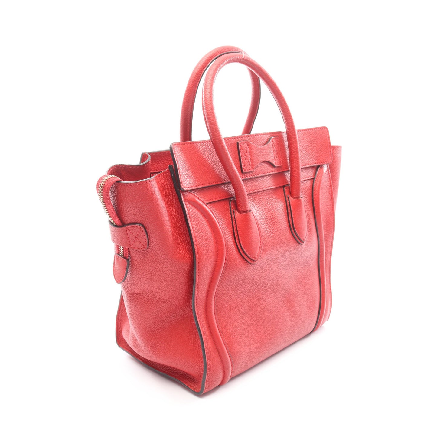 ラゲージ ミニショッパー ハンドバッグ レザー レッド セリーヌ バッグ CELINE