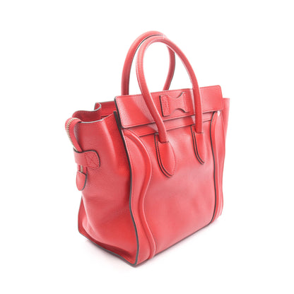 ラゲージ ミニショッパー ハンドバッグ レザー レッド セリーヌ バッグ CELINE