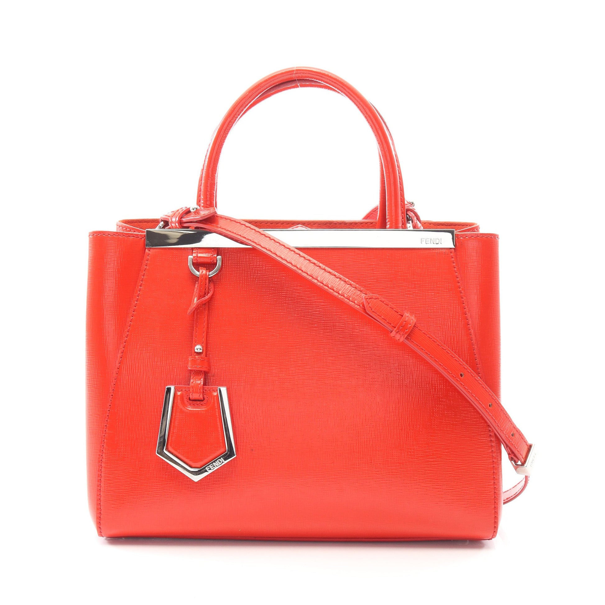 PETITE 2JOURS プチ トゥージュール 2WAY ハンドバッグ エナメルレザー レッド フェンディ バッグ FENDI