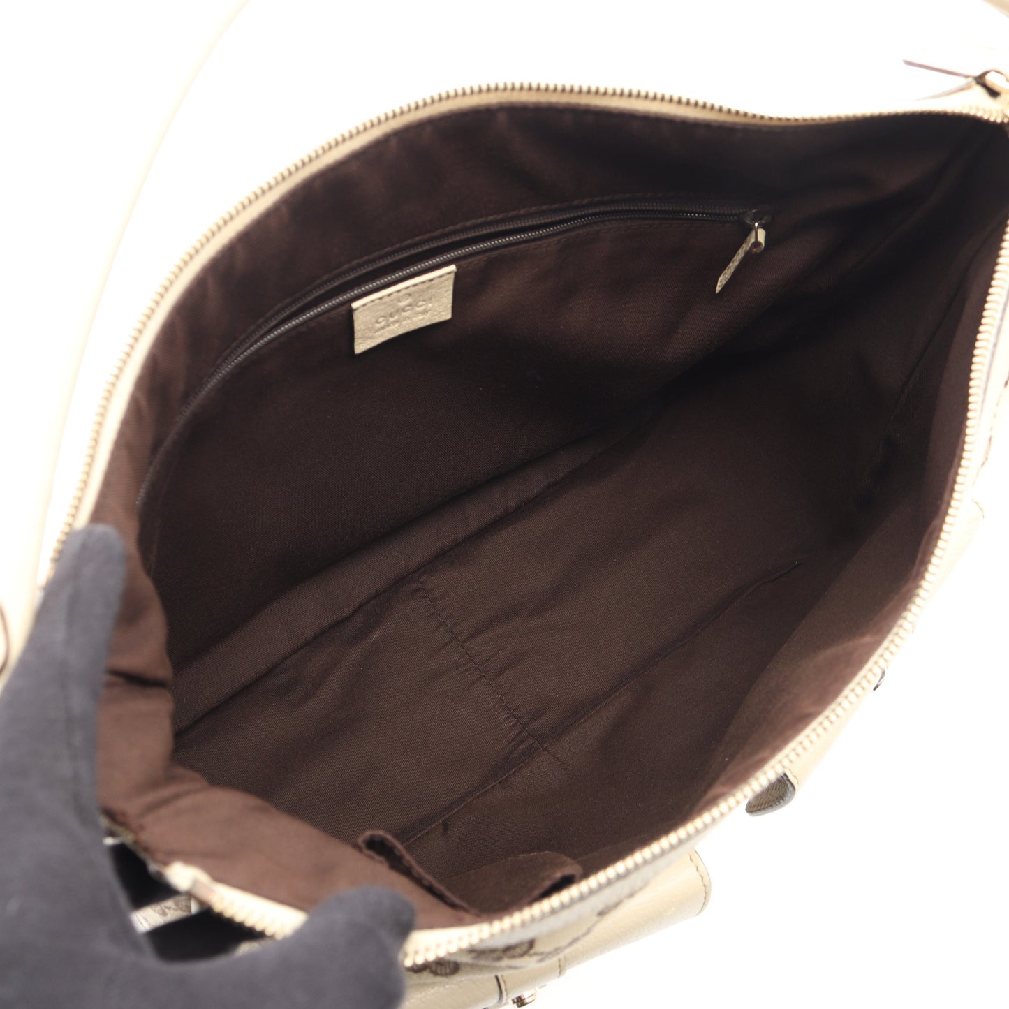 ワンショルダーバッグ キャンバス レザー ベージュ アイボリー グッチ バッグ GUCCI
