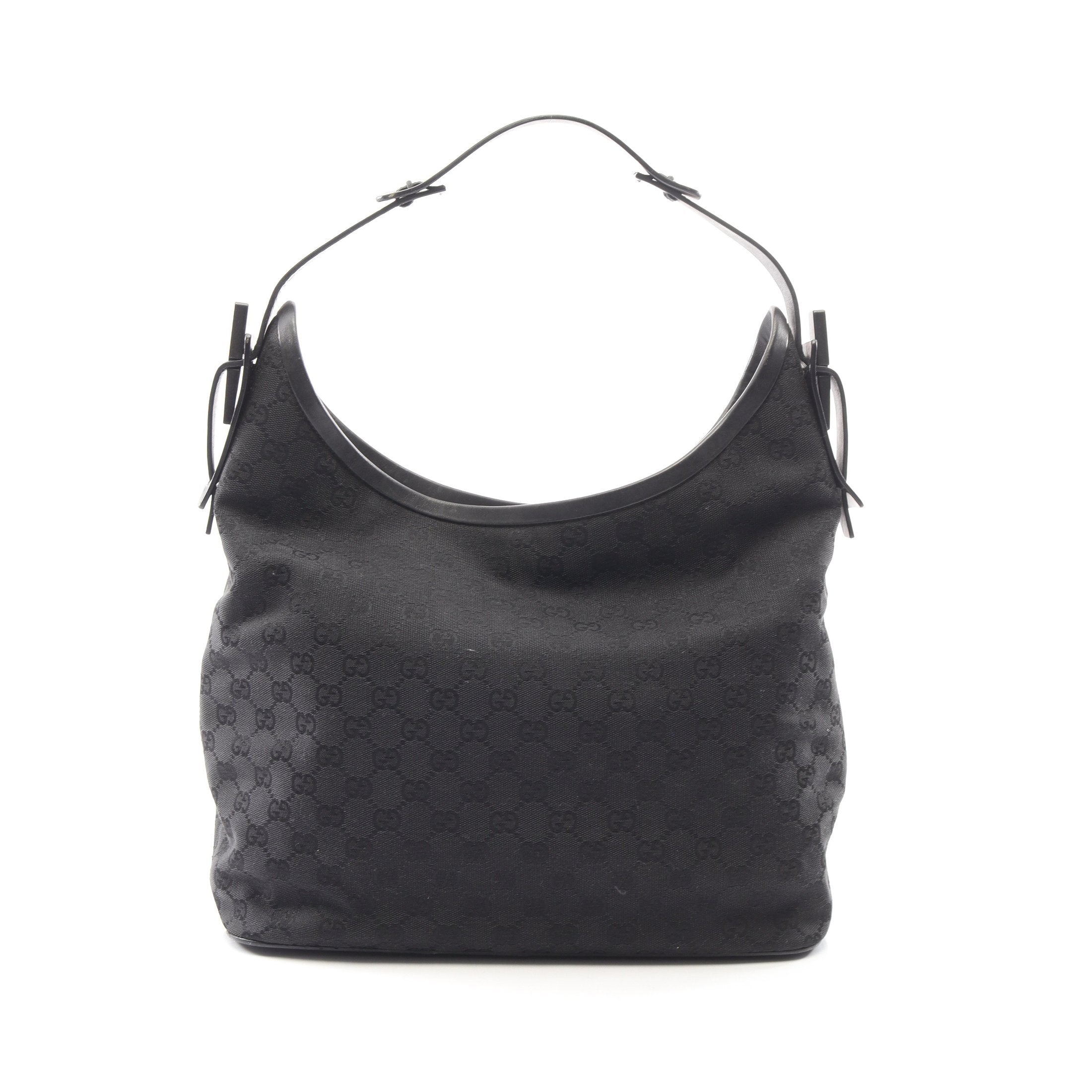 GUCCI グッチ ワンショルダーバッグ GGキャンバス レザー 肩掛け 黒 GG