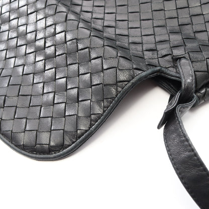 イントレチャート ショルダーバッグ レザー ブラック ボッテガヴェネタ バッグ BOTTEGA VENETA