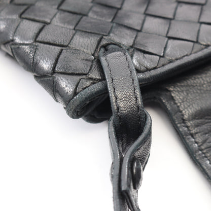 イントレチャート ショルダーバッグ レザー ブラック ボッテガヴェネタ バッグ BOTTEGA VENETA