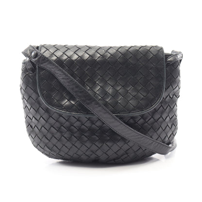 イントレチャート ショルダーバッグ レザー ブラック ボッテガヴェネタ バッグ BOTTEGA VENETA