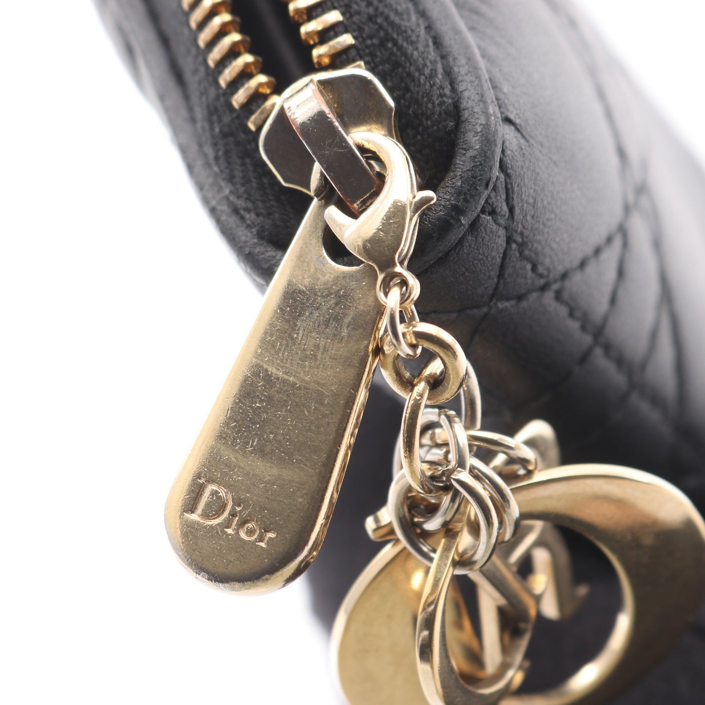 レディディオール カナージュ ラウンドファスナー長財布 レザー ブラック クリスチャンディオール 財布・小物 Christian Dior