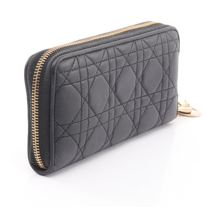 レディディオール カナージュ ラウンドファスナー長財布 レザー ブラック クリスチャンディオール 財布・小物 Christian Dior