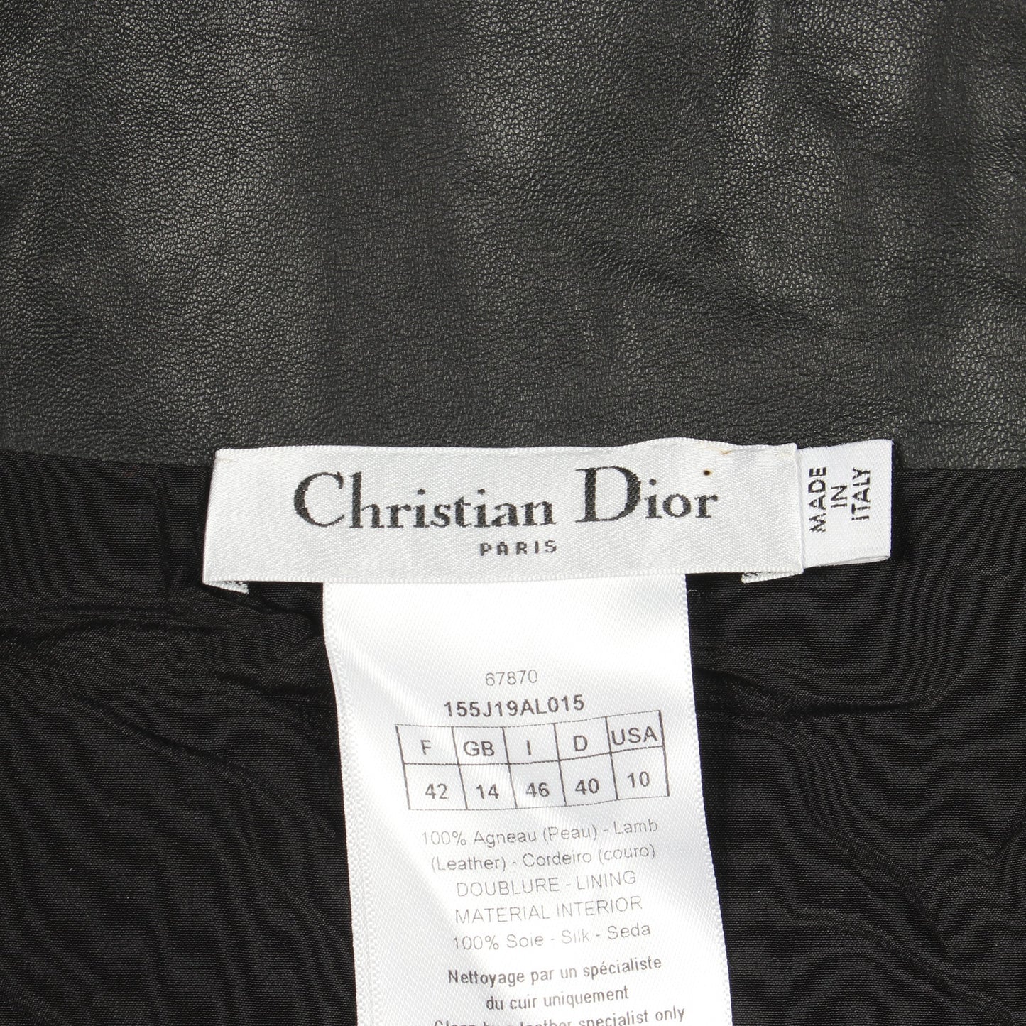 フレア スカート レザー ブラック クリスチャンディオール ボトムス Christian Dior