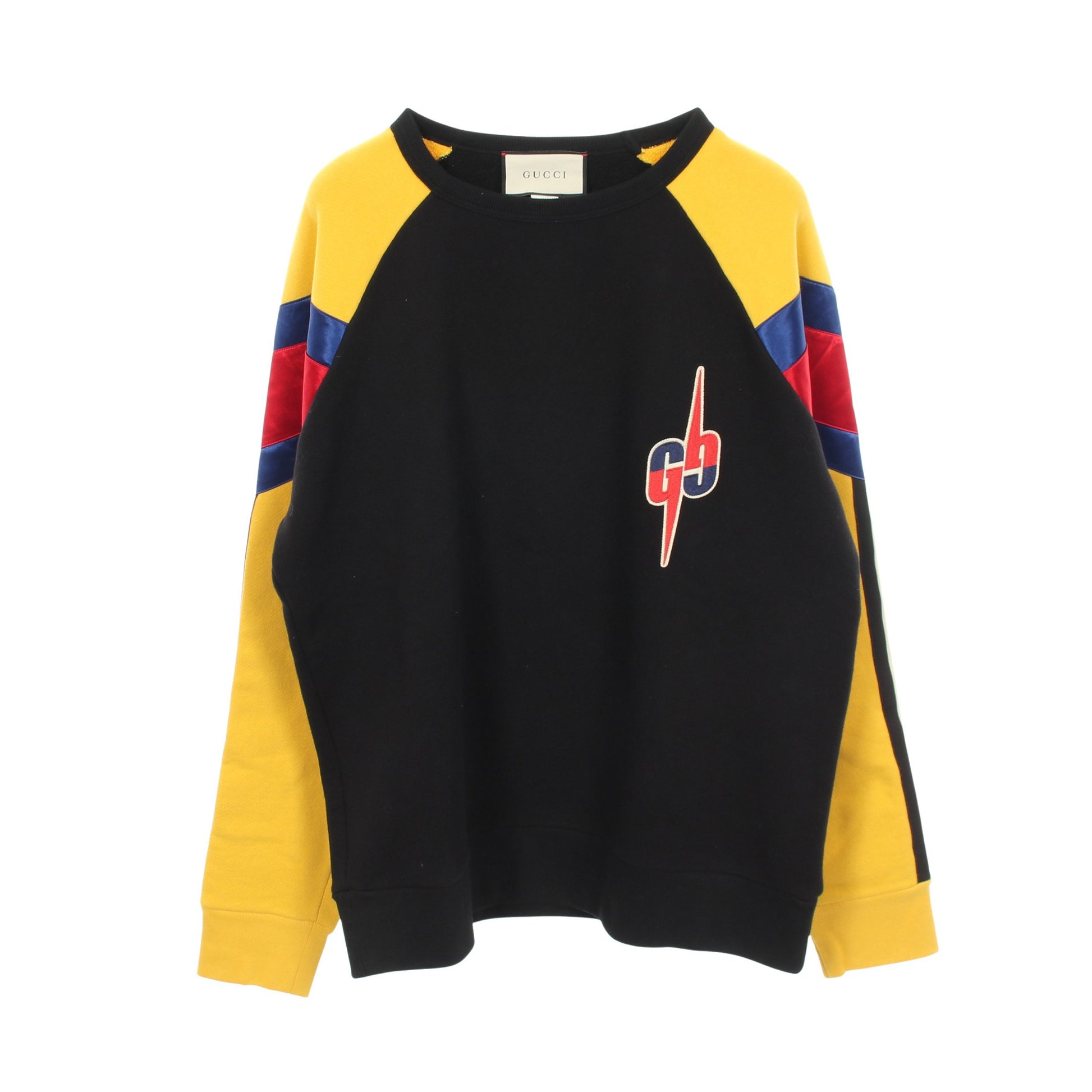 GGロゴパッチ スウェットシャツ コットン ブラック イエロー マルチカラー グッチ トップス GUCCI