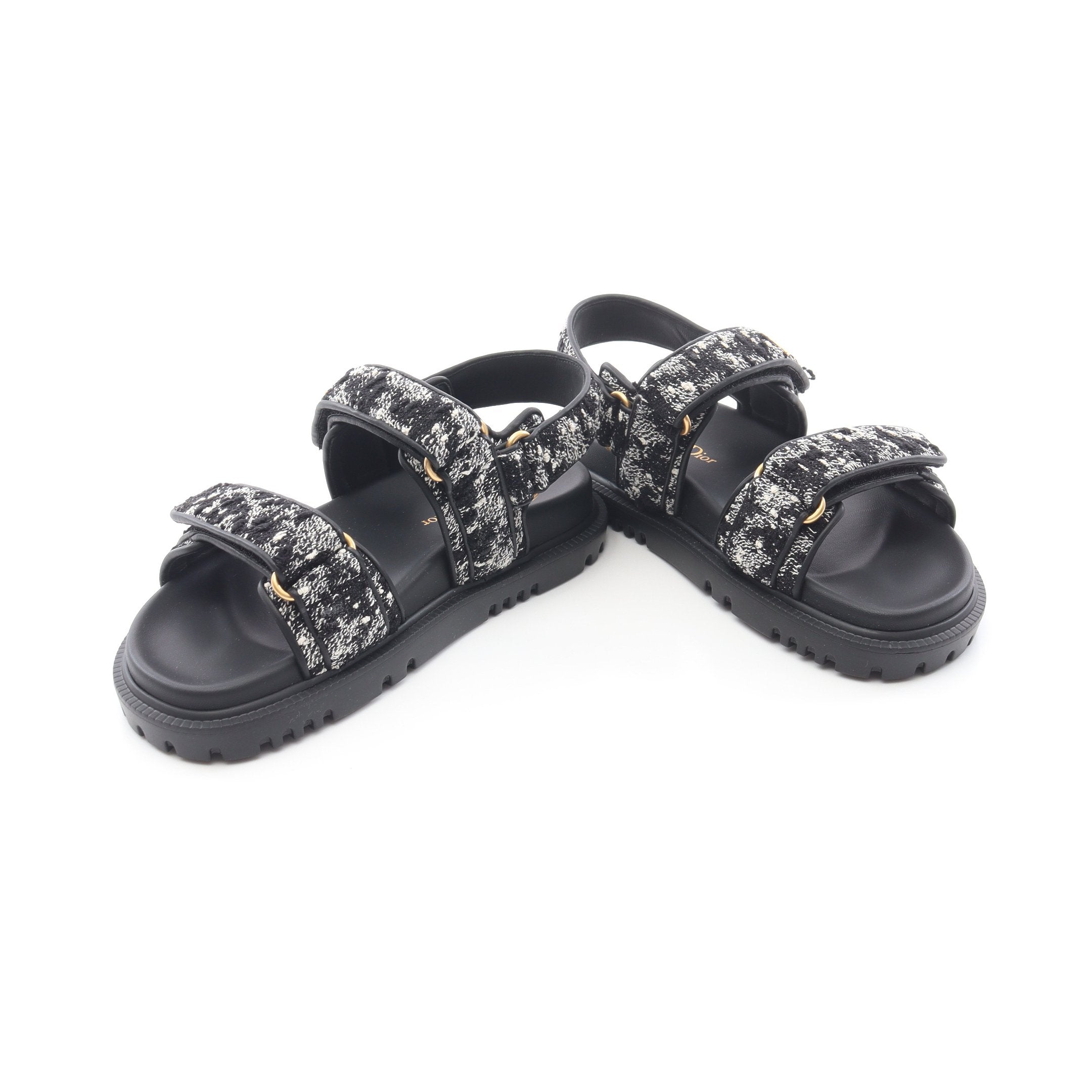 DIORACT ディオールアクト サンダル ツイード ブラック ホワイト