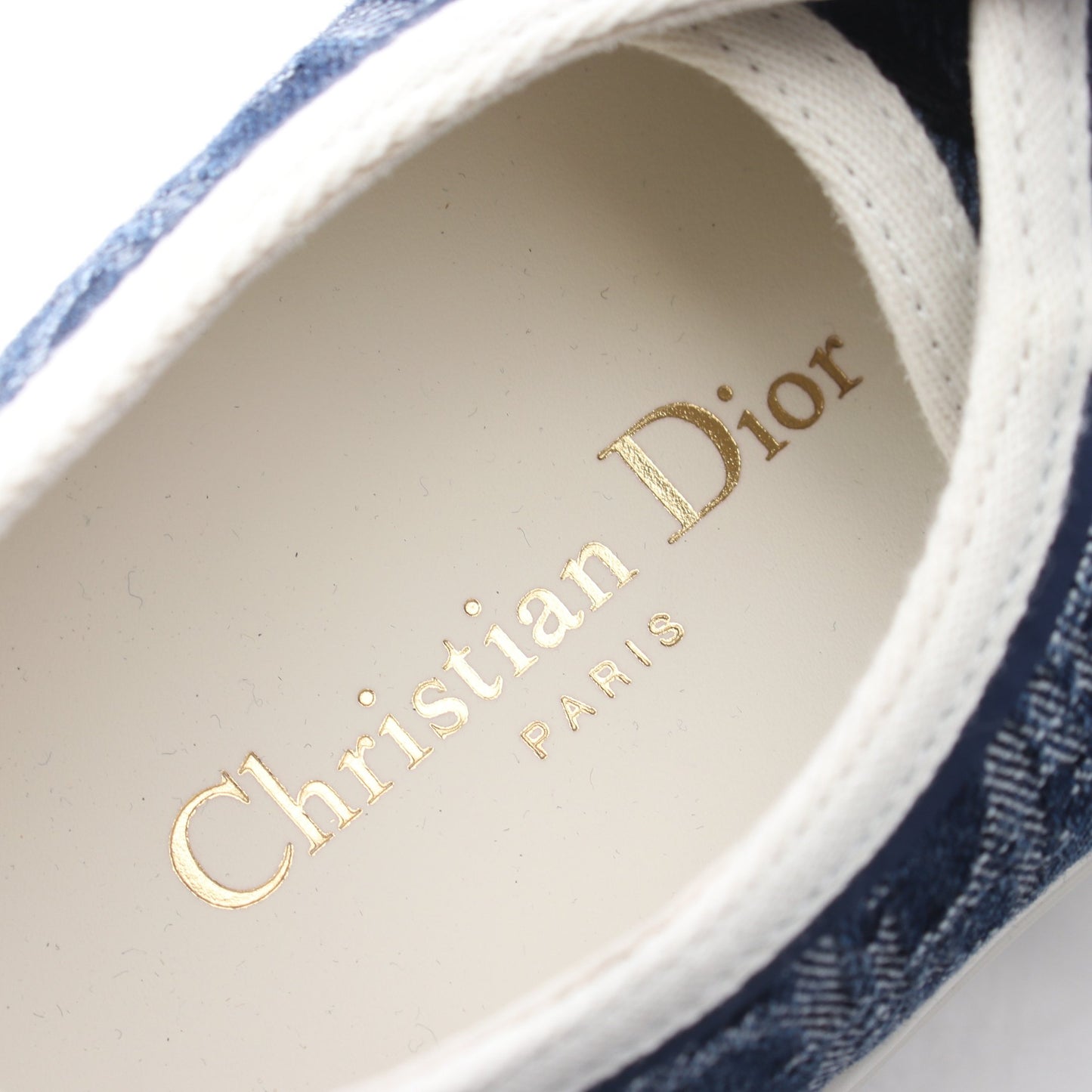 WALK'N'DIOR オブリークエンブロイダリー ローカットスニーカー キャンバス インディゴブルー ホワイト クリスチャンディオール シューズ Christian Dior