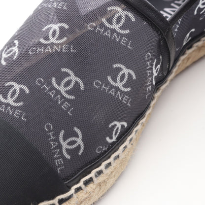 ココマーク エスパドリーユ メッシュ スリッポン フラットシューズ ファブリック ブラック シャネル シューズ CHANEL