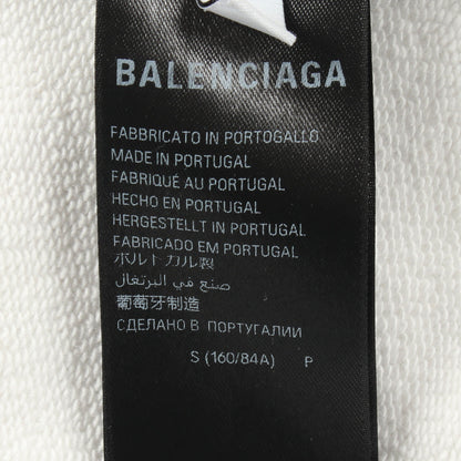 アーカイブロゴ ダメージ加工 ジップアップパーカー コットン ライトグレー バレンシアガライセンス トップス BALENCIAGA