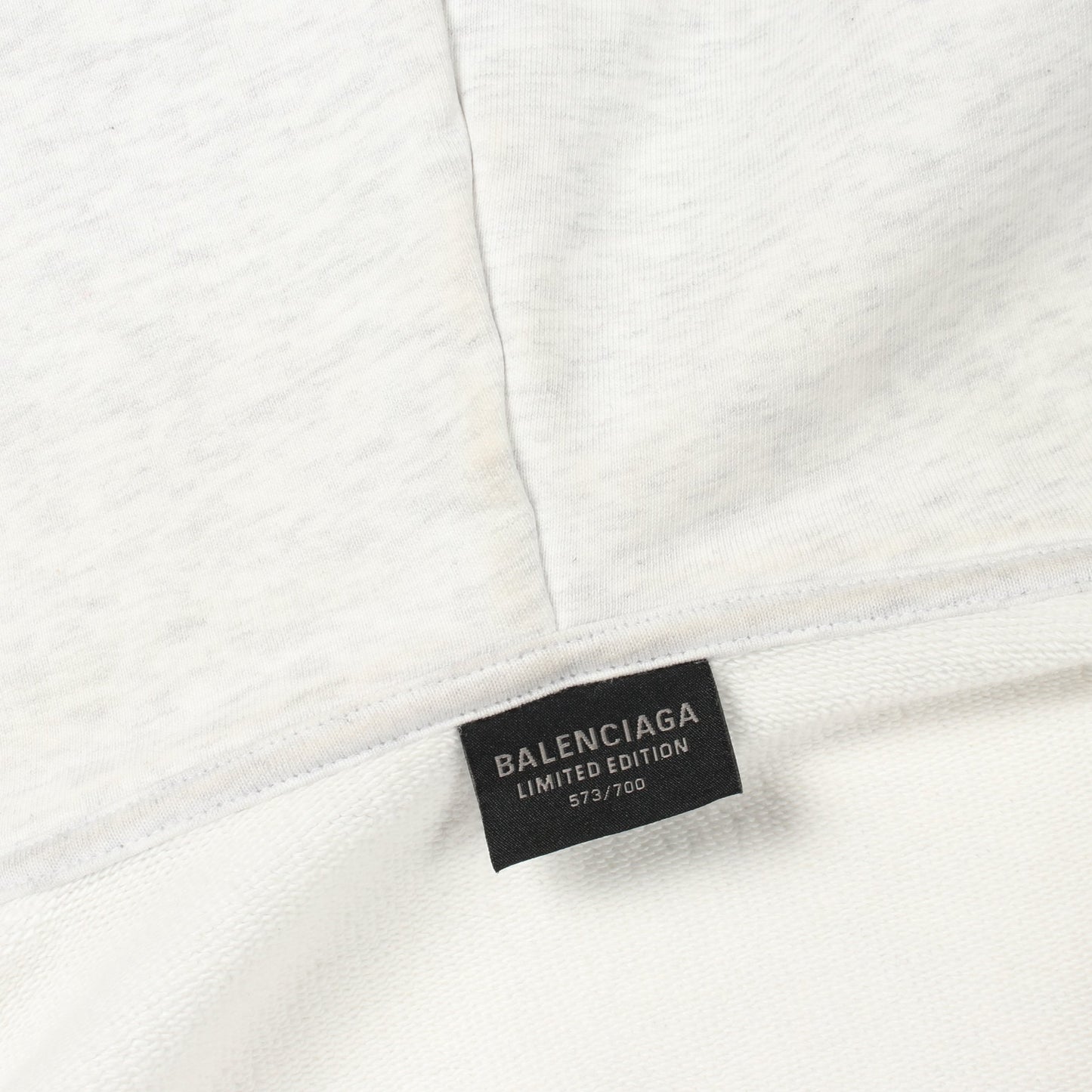アーカイブロゴ ダメージ加工 ジップアップパーカー コットン ライトグレー バレンシアガライセンス トップス BALENCIAGA