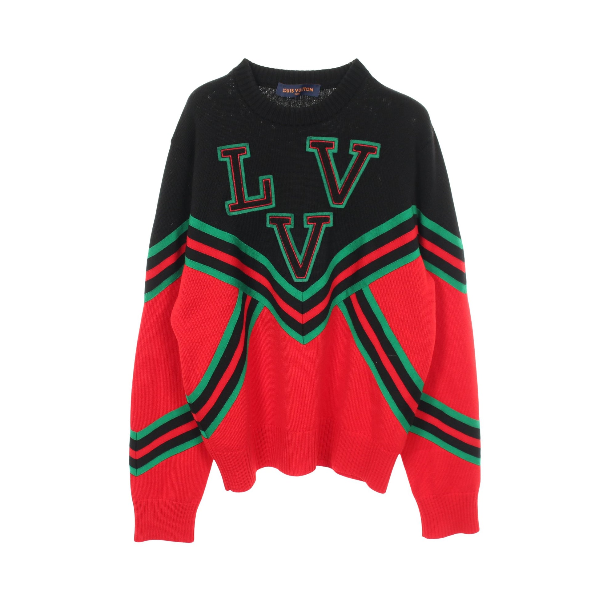 Amen Break LVVスポーツチーム クルーネック ニット ウール レッド ブラック グリーン ルイヴィトン トップス LOUIS VUITTON