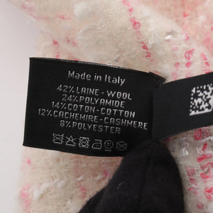 ココマーク スパンコール マフラー ウール ナイロン カシミヤ アイボリー ピンク シャネル 財布・小物 CHANEL